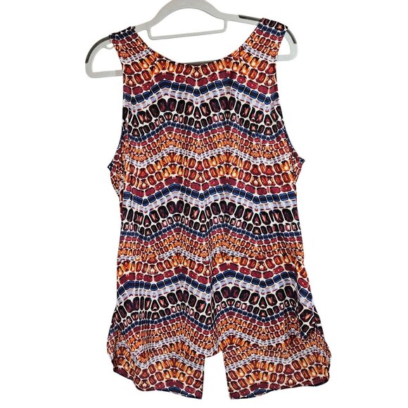 NWT Sam Edelman Multicolor Sleeveless Top With Back Zipper Womens Size L Vibrant - Picture 1 of 12